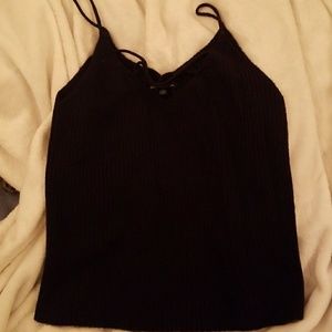 Black Sweater Tank Top